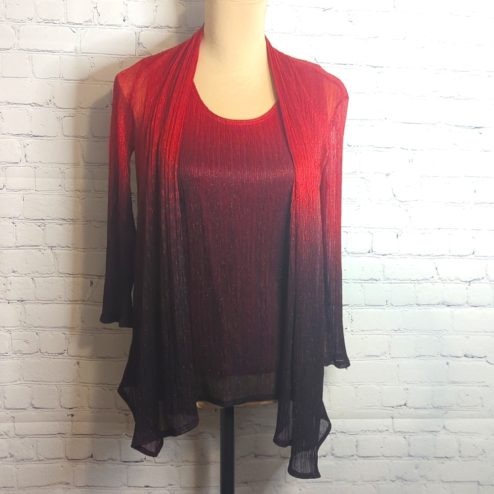 ONYX nite 2 pc. blouse with sweater womans small